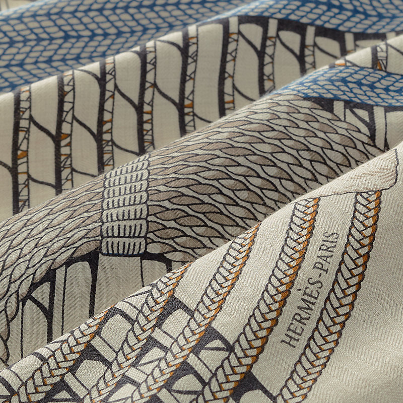 *HERMES*Dressage Tressage スカーフ Chale 140 Virginie Jamin Dressage Tressage shawl 140 | Hermès Australia